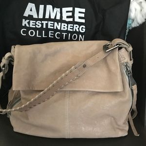 Aimee lamb skin leather hobo  - elephant shade